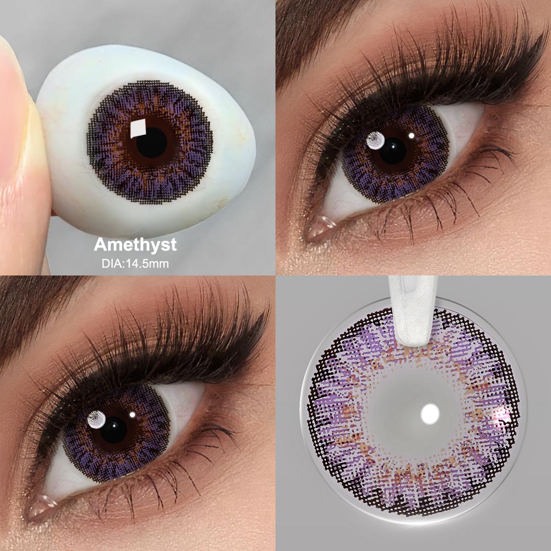 

3-тоновые цветные контактные линзы для глаз. Цветные линзы. Контактные линзы для глаз с цветными косметическими цветными линзами для глаз. 14.5mm