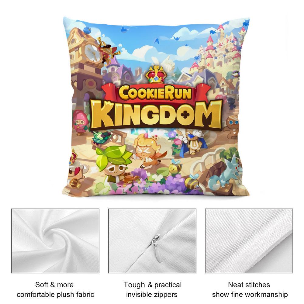 Hot Game C-Cookie Run Kingdom Pillow Case Living Room Sofa Decorative Cushion Cover Simple Household Light Luxury Printed Pillow