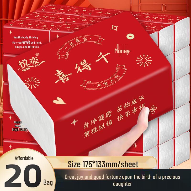 Glückliche Tochter Taschentuchspender Value Pack: 5-lagige dicke Gesichtsreinigungstücher