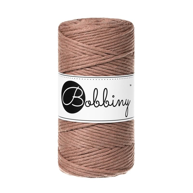 

[Bobbiny] Macrame rope single 3mm 100m Bobigny macrame cord single twist mocha mousse