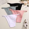 FINETOO 4 Pezzi Mutandine da Donna in Cotone Sexy Anello Metallico in Vita Biancheria Intima Mutandine Traspiranti Lisce Slip Morbidi da Donna Lingerie Comfort
