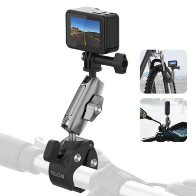 TELESIN Camera Mount for Motorcycles and Camera Aluminum Super Action Camera GoPro Pipe Shooting Compatible with DJI Osmo Digital Android and LCD