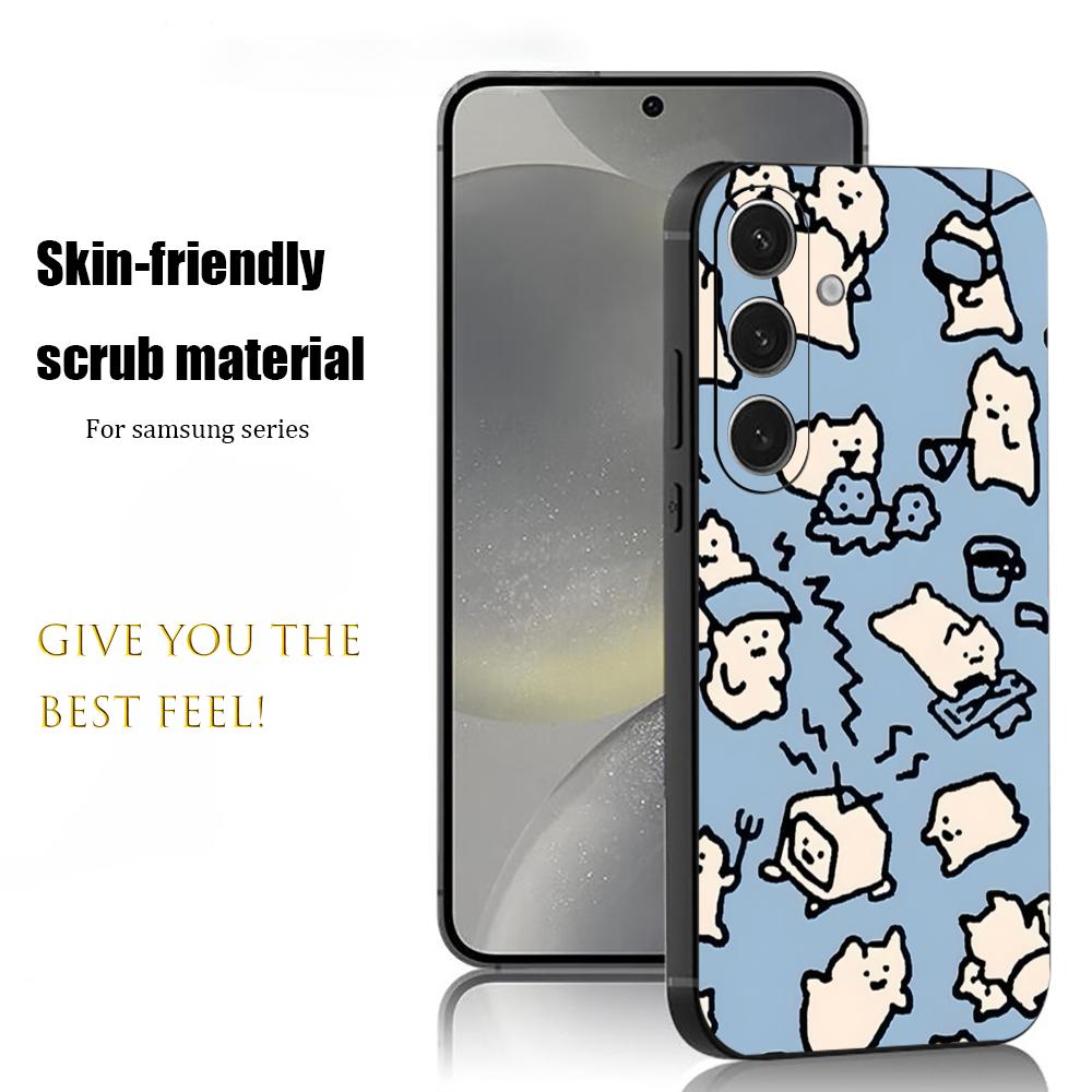 Hot Cartoon EverydayOneCat Phone Case For Samsung Galaxy S26 S25 S24 S23 S22 S21 Plus Ultra Note20 Soft Black