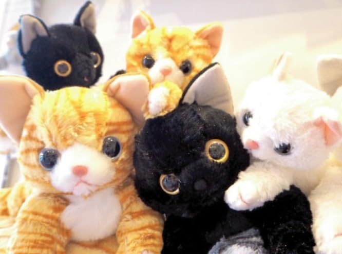 Naito Design Institute Good to Be Cute Mascot Tabby Cat Plush Toy 8cm in "It's Together" (Approx. length)