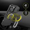 New Armor Magnetic Bracket Cases for iPhone 16 14 13 12 11 15 Pro Max Plus With Lanyard Slide Camera Protection Shockproof Cover