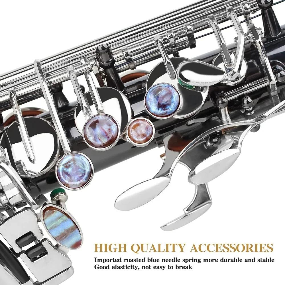 SLADE Eb Nickeling Black Saxophone Brass Alto Saxophone Set with Case Reed Clip Trimmer Strap Gloves Parts for Beginners