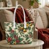 Christmas Holly Bell Printed Tote Bag Fashion Portable Daily Carry Handbag