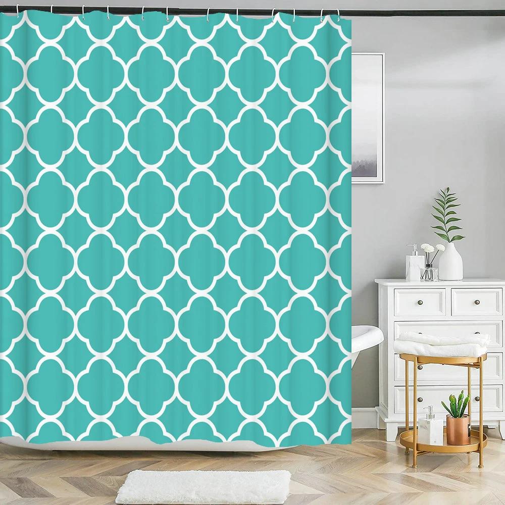 Modern Art Style Marble Geometric Patterns Shower Curtain Waterproof Home Decor Polyester Fabric Bathroom Curtains