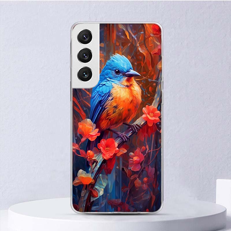 Tier Ölmalerei Vogel Weiche Hülle Für Samsung Galaxy S25 S24 S23 S22 Ultra Handyhülle S20 FE S21 Plus S25 Edge + Funda Coque