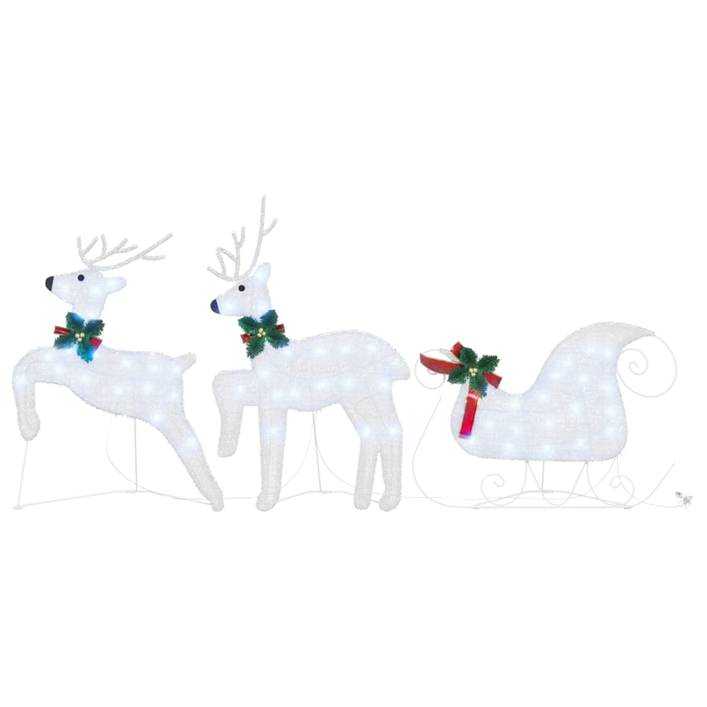 LED Deer Set 3 Pcs Cool White Fabric