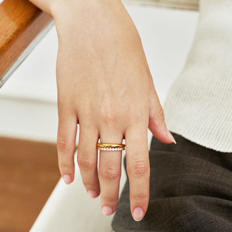 

RAWFINED Glamorous Cubic Ring Silver