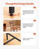 Bar Table, 5PCS 1193.8mm Bars Tables Set, Bar Tables and Chair Set with Rounded Edge Design, Rectangular Pub Table with Four Stools for Living Room,