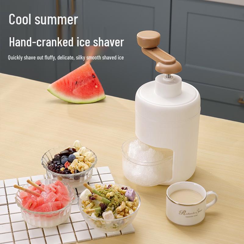 Manual Hand-Crank Ice Shaver & Slushie Maker - DIY Ice Crusher for Milkshakes & Shaved Ice