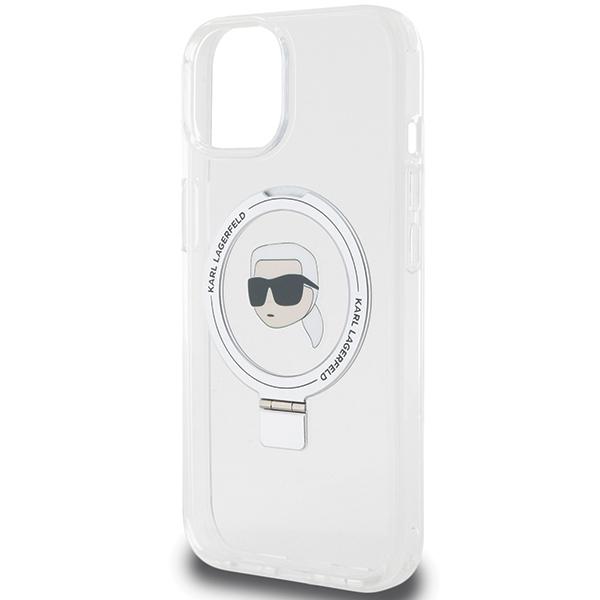 Karl Lagerfeld Klhmp15Shmrskhh Iphone 15 / 14 / 13 6.1 Biały/White Hardcase Ring Stand Karl Head Magsafe