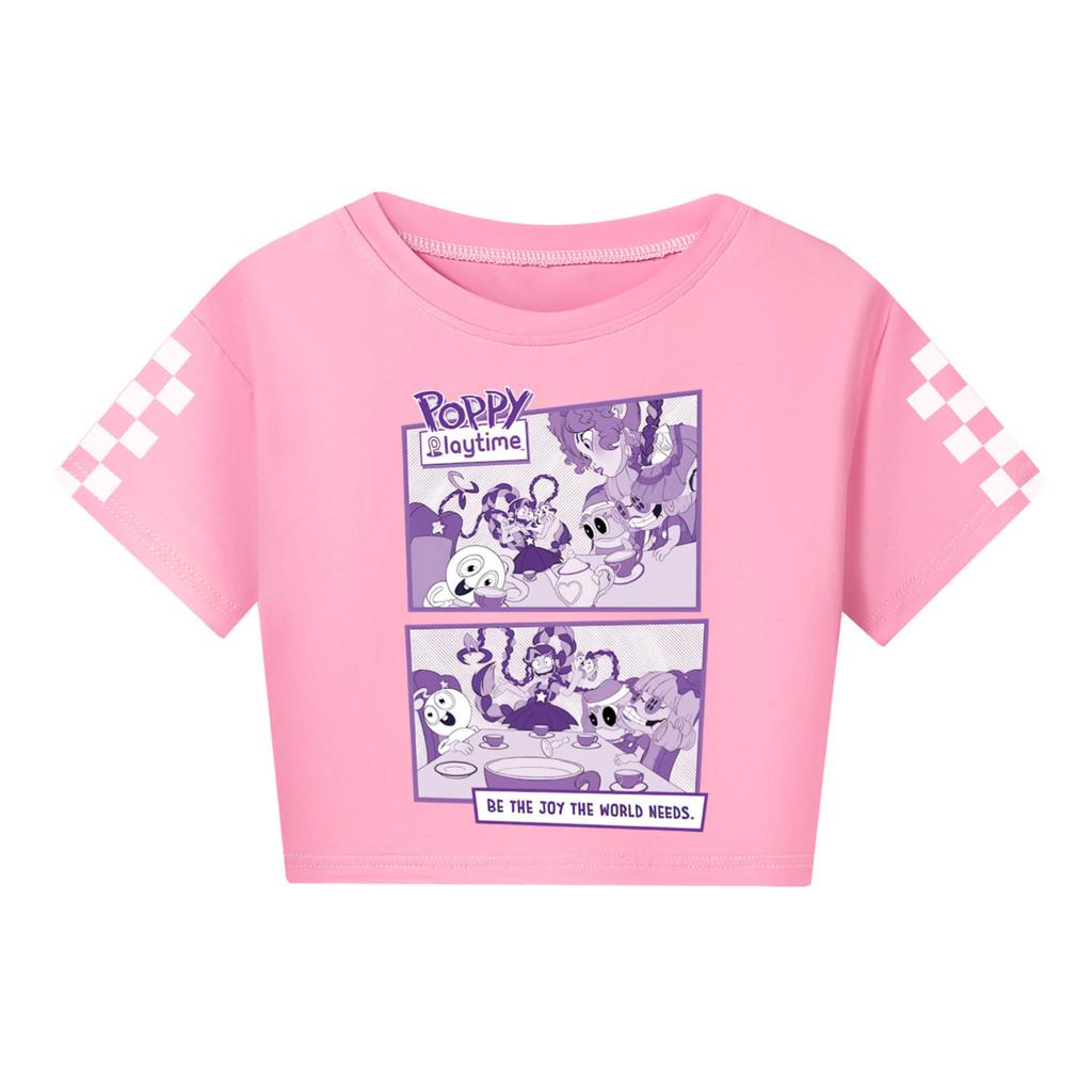 5632 Kids Girls Lily Lovebraids Print Slim Fit Short T-Shirt