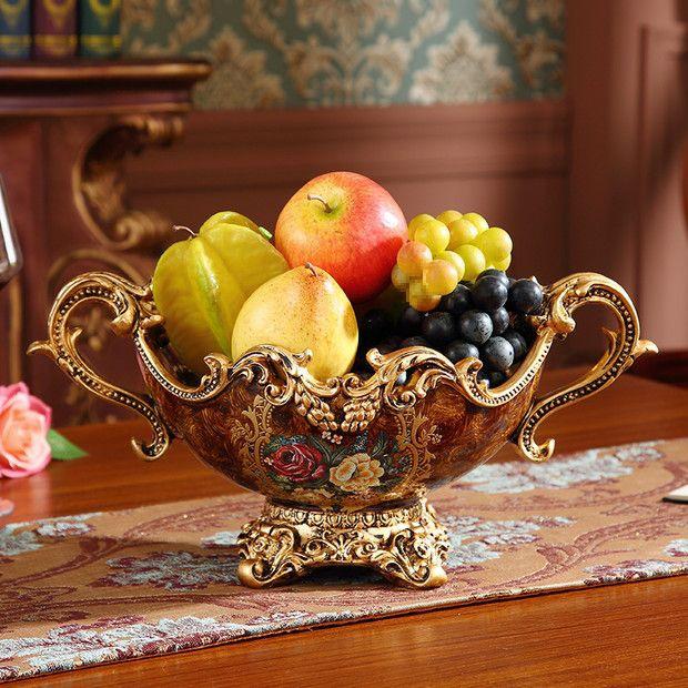 European and American Decorative Set: Fruit Bowl, Tissue Box, Ashtray, and Figurines for Living Room Coffee Table.