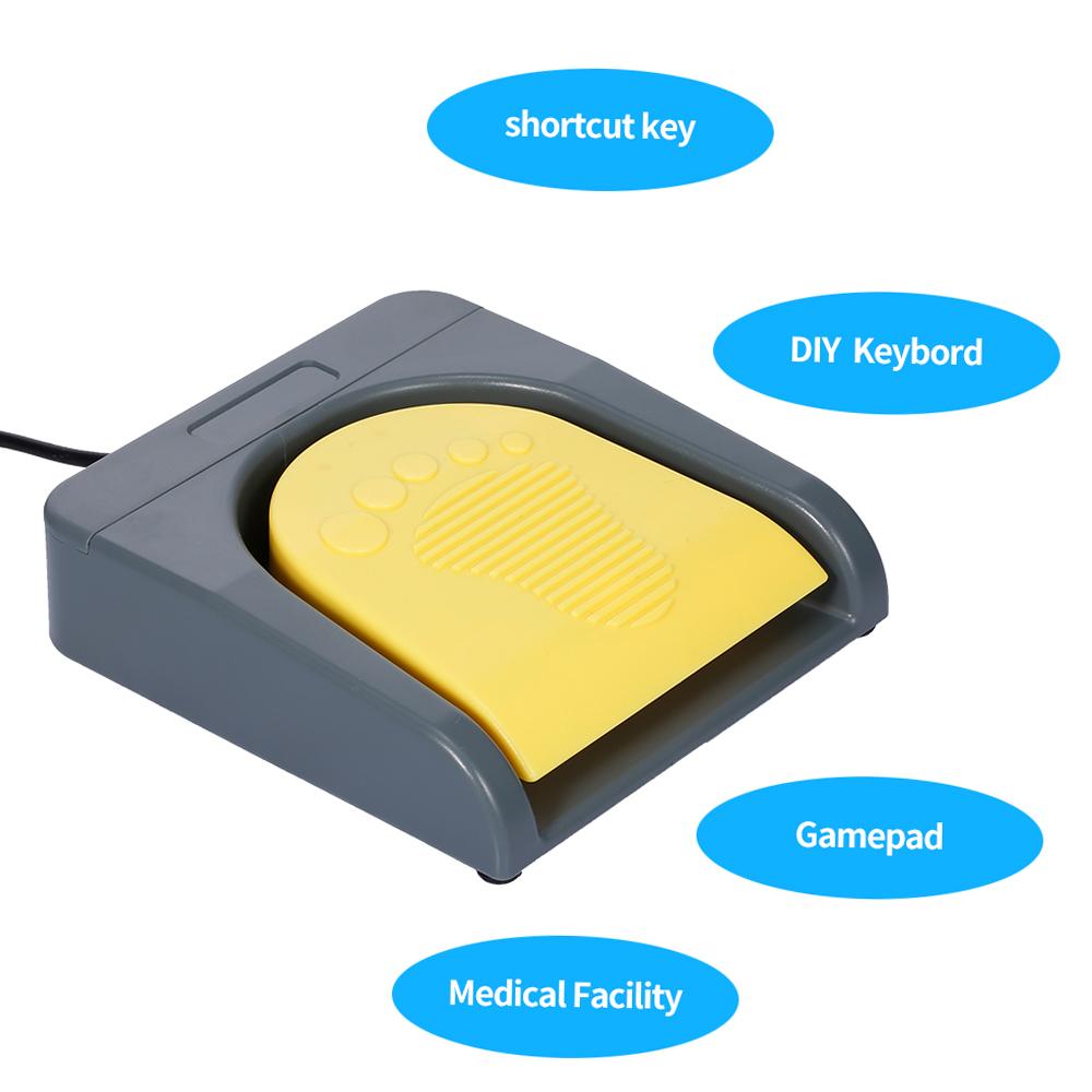 Foot Switch Pedal Switch Custom Shortcut Key Multimedia Game Handle Foot Switch with Line 2 Meters Gray