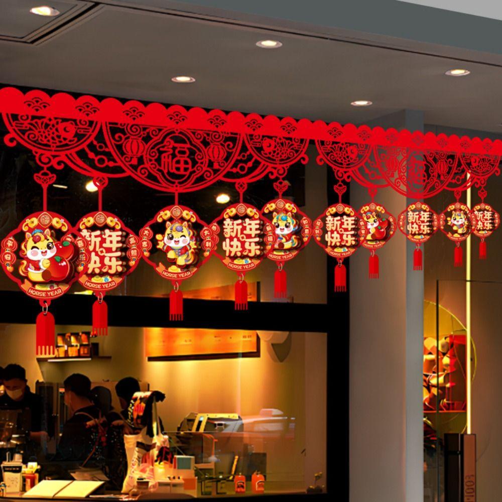 Lucky Character Door Decoration Red New Year Decorations Festive New Year Supplies