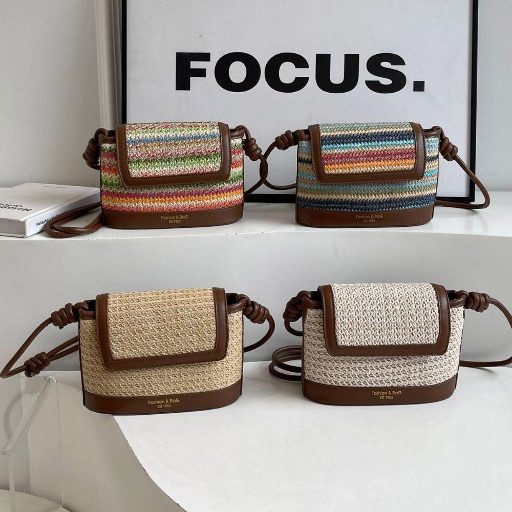 Shopping Bag Straw Bag Large Capacity Bohemian Shoulder Bag Simple Weave Bag  Summer