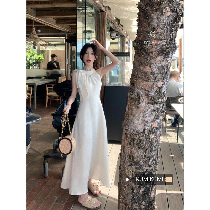 Women's Clothing Apricot Summer Slim Fit A- Line Dress Bows