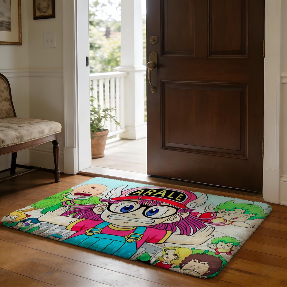 Cartoon DDr Slump Arale Floor Mat Soft Flannel Absorbent Mat Non-Slip Rug Home Bedroom Bathroom