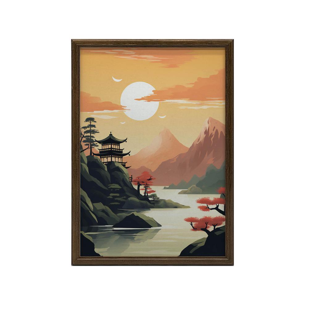 Stille Und Harmonie Stille Und Harmonie, 40X50 Cm, Aluminiumrahmen Gold, Mattes Papier 230 Gsm