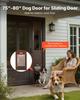 Dog Door for Sliding Glass Door, 1927 mm to 2040 mm Adjustable Height, Aluminum Alloy Frame with Rotating Hinges, Lock Design, 260.4 x 412.8 mm Flap,