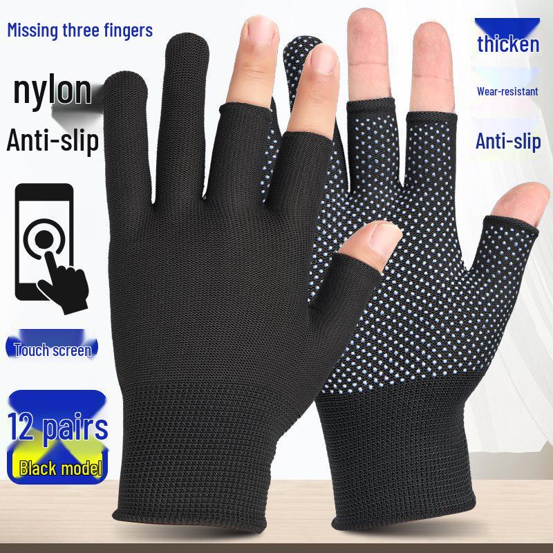 Breathable Non-Slip Nylon Work Gloves - Sun Protection, Thin & Durable for Summer, Handling, Riding, Men & Women