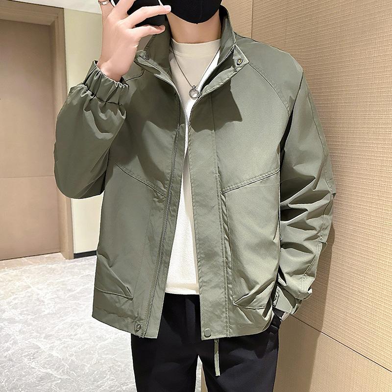 

Jacket Men S Youth New Data Stand-Up Collar Top Spring And Autumn Casual Men S Jacket Black 4XL (180-100 kg) армия зеленый