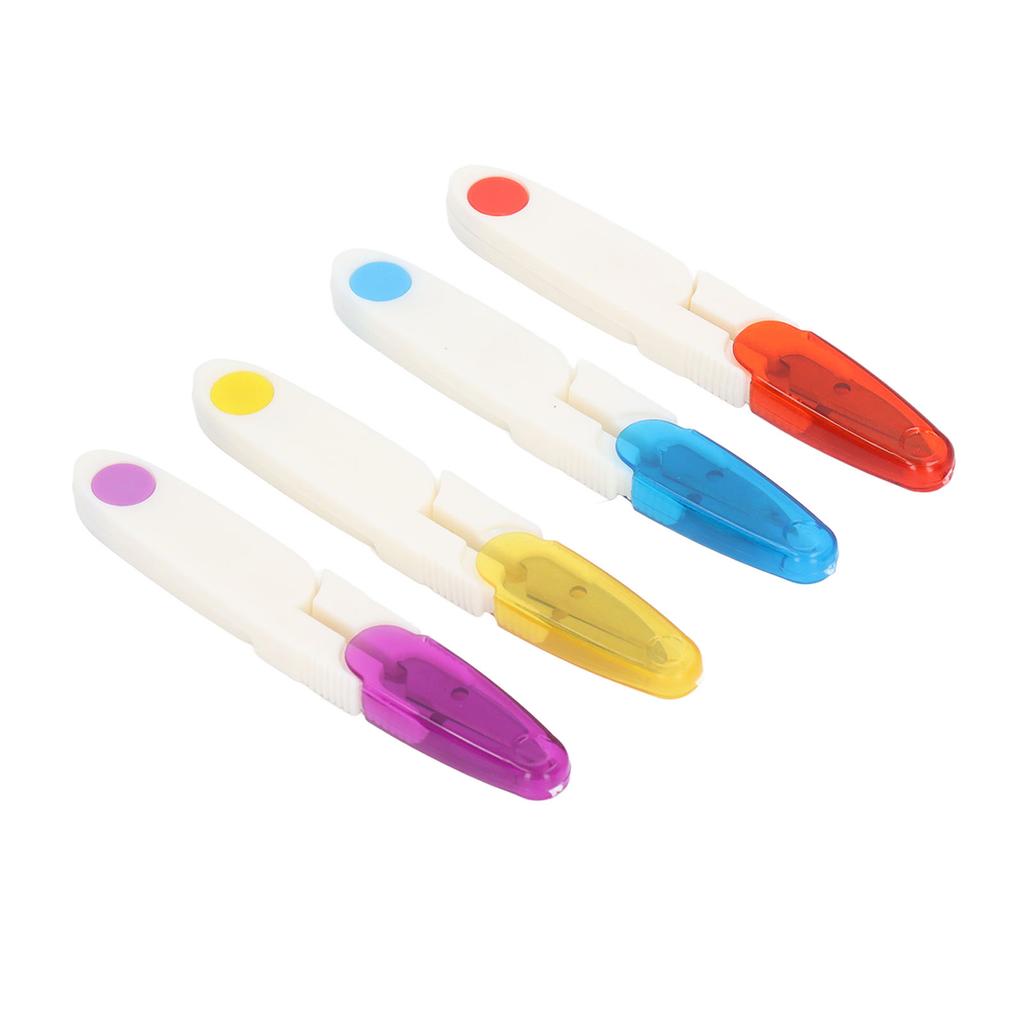 4 Pcs Thread Snips Small Compact U Shaped Fabric Scissors Embroidery Scissors with Cover for DIY