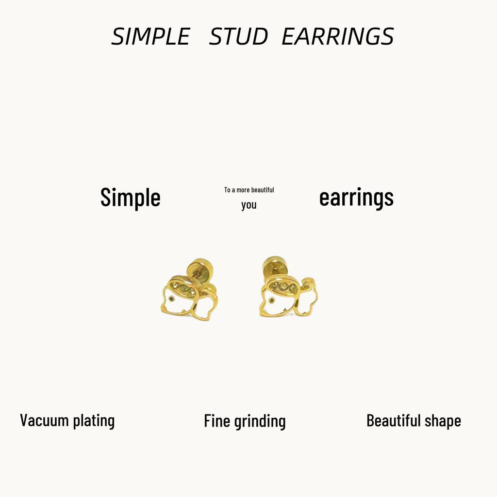 Screw Buckle Titanium Steel Earrings, 2005 Model, Niche Fashion Cartilage Studs