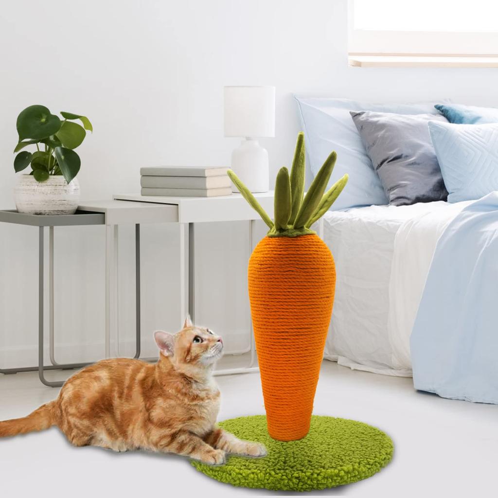 LIFLIX Carrot Cat Nail Sharpener Cat Nail Sharpener Pole Natural Sisal Cute Interior Stable Long Lasting Easy To Assemble