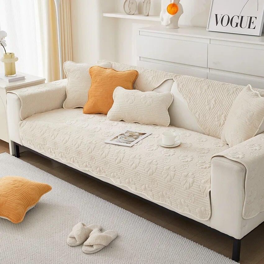 

Хрустальный бархатный чехол для дивана L-образный угловой диван, мебель для гостиной, защитная однотонная нескользящая подушка с растительным узором 70x70cm 1pcs