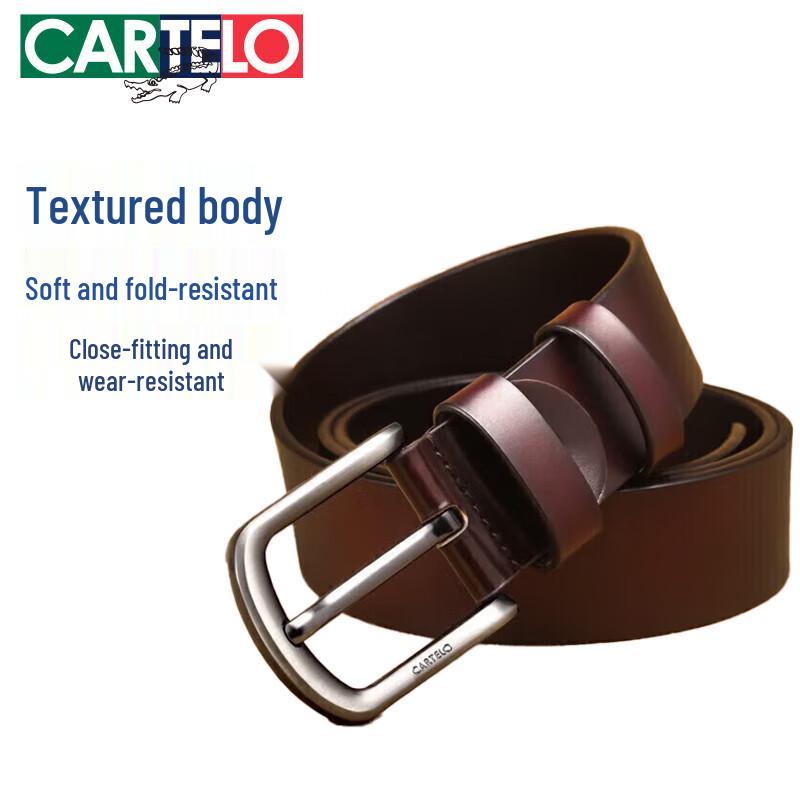 Cartelo Men s Pin Buckle PU Leather Belt Adjustable 110-125cm