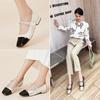 Fashion Luxury Gold/Silver Mary Janes Woman Low Heels Flats Shoes Chain Strap Ballet Loafers Female Cowhide Leather Patchwork Ballerinas