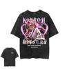 2026 Hot Sale Demon Slayer Nezuko Kamado T Shirt Vintage Washed Oversized Cotton Graphic Tees Harajuku Streetwear for Men Women