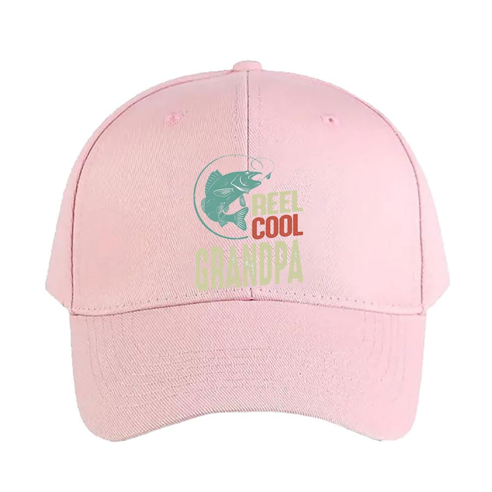 Mens Reel Cool Grandpa Funny Grandpa Woman Man Baseball Cap Adult Adjustable with Curved Brim Hiking Fishing Hat Trucker Cap