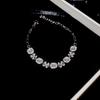 Korean Minimalist Cubic Zirconia Geometric Flower Cat's Eye Stone Bracelet - Elegant, High-End Wristband Jewelry for Women