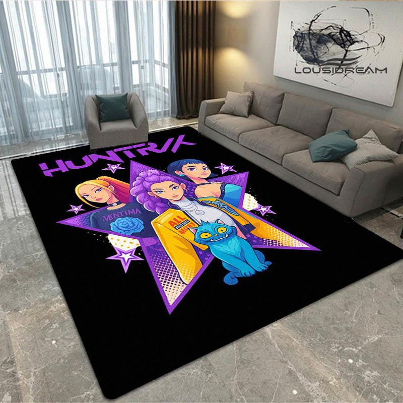 3D KPop Demon Hunters Print Carpet Non-slip Carpet Outdoor Carpets Area Rug Home Bedroom Decor Rug for Bedroom Birthday Gift