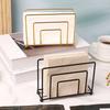 Durable Metal Tabletop Tissue Rack Decorative Elegant Paper Dispenser Minimalist Napkin Organizer for Kitchen Dining Table