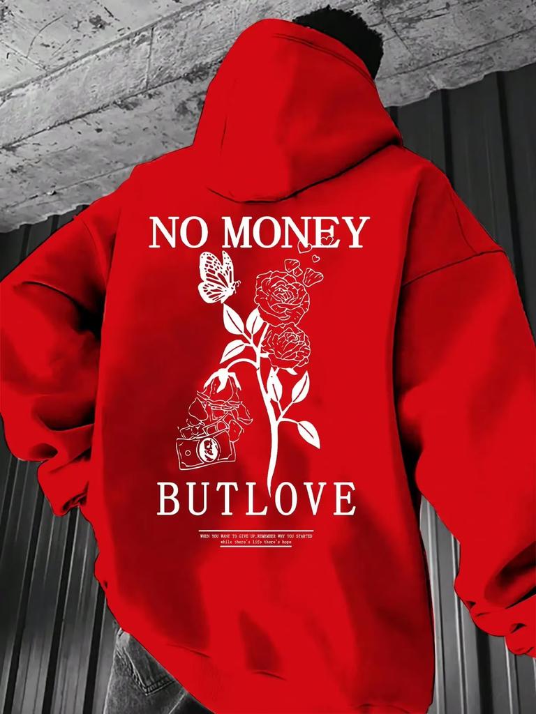Fashionable Spring and Autumn CoupleStyle Hoodie Jacket New Loose Men's Floral Letter Print Hooded Fleece Sweatshirt S-3XLhoodie