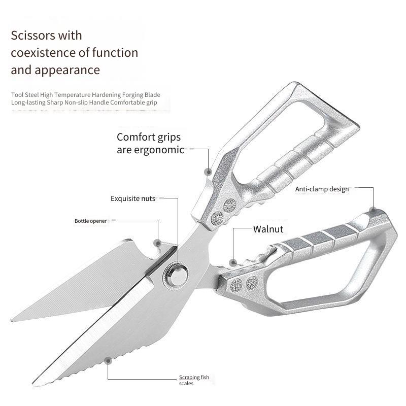 Multifunktionale Küchenschere aus Edelstahl: Verdickter Hühnerknochen
