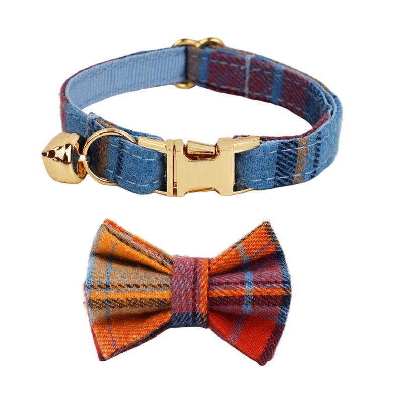 Plaid Bow Tie Pet Collar