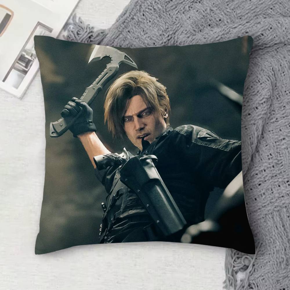 Leon RResident RE Evil Doublesided Printed Square Decorative Cushion Cover for Sofa Living Room Home Decor