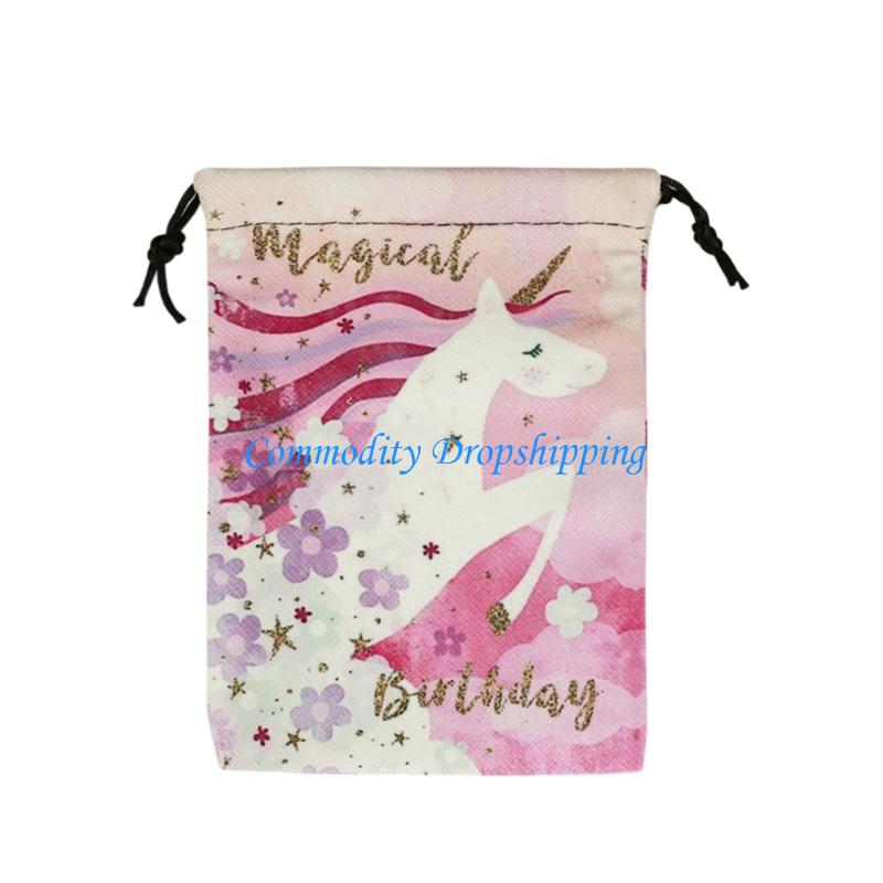 

Y5JC Bright Festival Printed Polyester Storage Bags For Small Items Home Organization 13x18cm