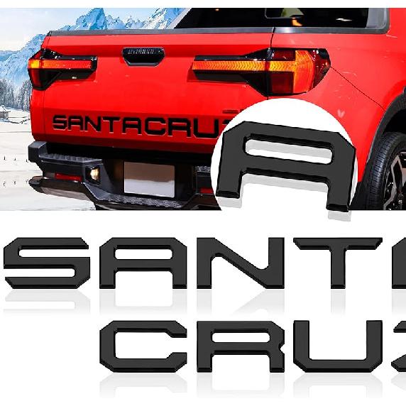 Tailgate Erts Letters Compatible For   2024 2025 Santa Cruz 3D Raised & Strong Adhesive Decals Letters Rear Emblem Decal Sticker Compatible For Santa