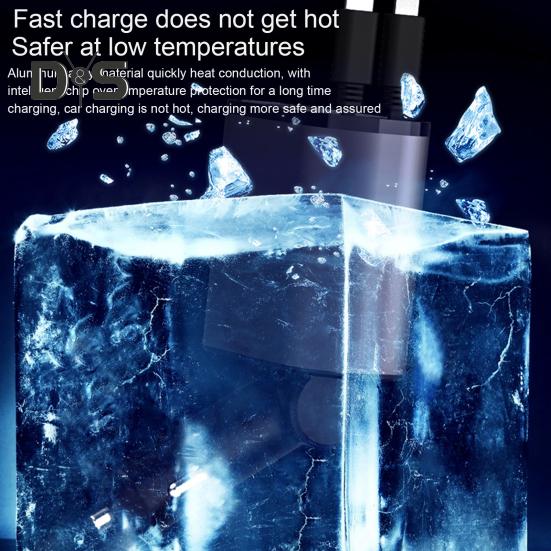 Cargador de coche con cable retráctil doble tipo C 8 pines USB 3A 2.4A Voltaje Pantalla digital Universal 100W Carga rápida de alta potencia Carga automotriz