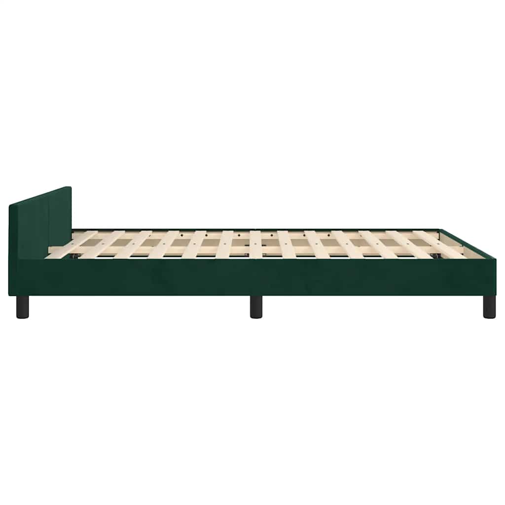 Bed Frame without Mattress Dark Green 140 x 190 cm Velvet