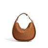 New Woven Cowhide Crescent Bag 2025 Spring and Summer Fashion Casual Shoulder Crossbody Leather Underarm Bag Niche Design