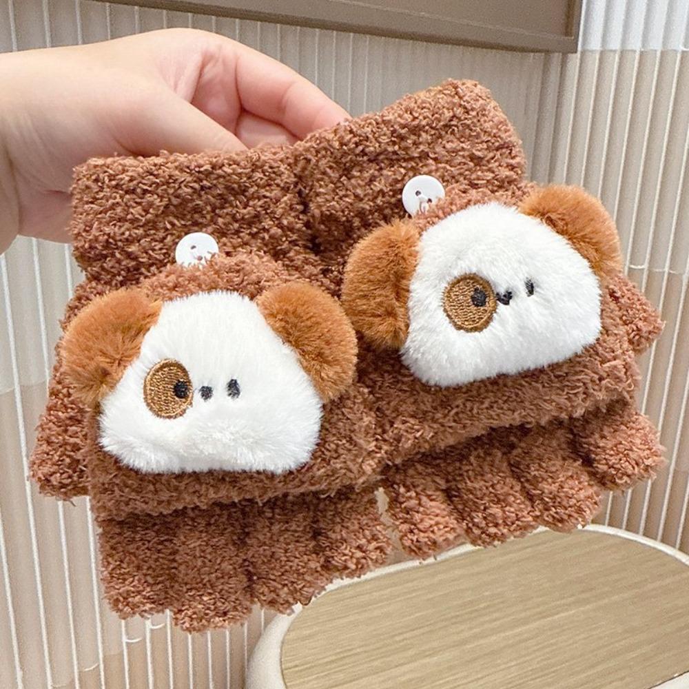 

Дитячі мітенки 4-10 років, непродувні, вітрозахисні, в язані рукавички, милі дитячі зимові рукавички, для малюків кавовий